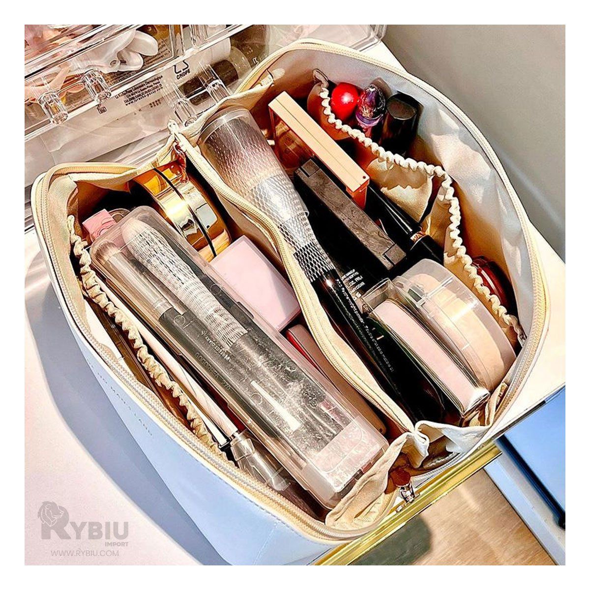 GENERICO - Neceser Portatil para Maquillaje Blanco Y+Regalo Agendita