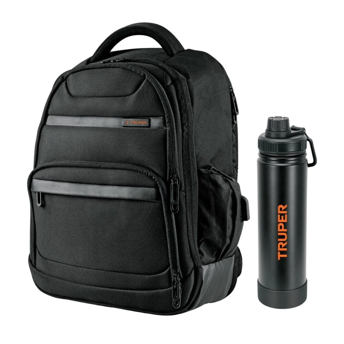 TRUPER - Kit Mochila porta laptop y Termo acero Inoxidable Truper