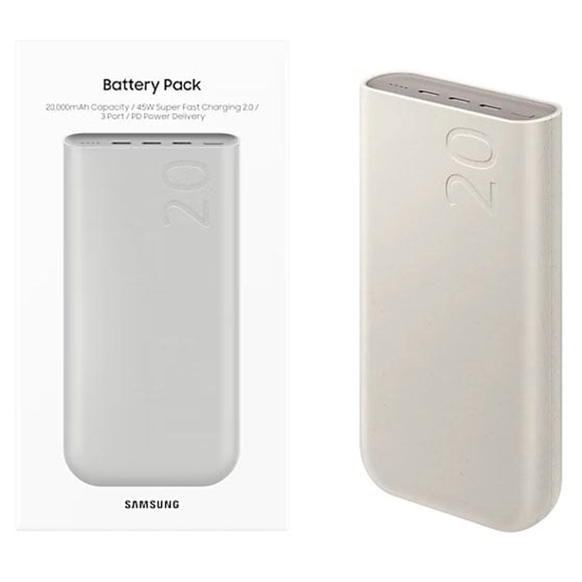 SAMSUNG - Cargador Portatil 20000mAh Samsung de 45W Biege