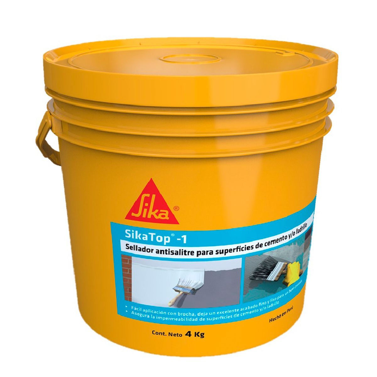 SIKA - Pack revestimiento anti salitre para paredes sikatop 1 4kg + Sika 1