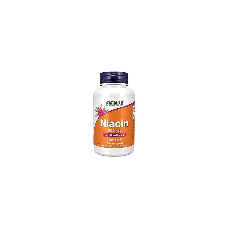 NOW - Vitamina B3 (Niacin) en Cápsulas 500 mg x 100 u - Now Foods