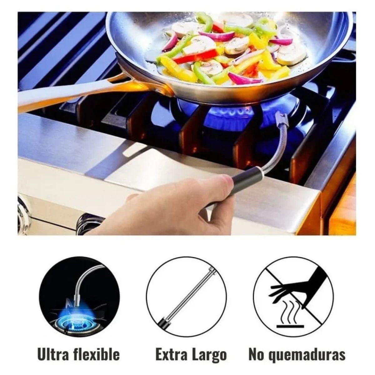 GENERICO - Encendedor eléctrico de cocina recargable USB