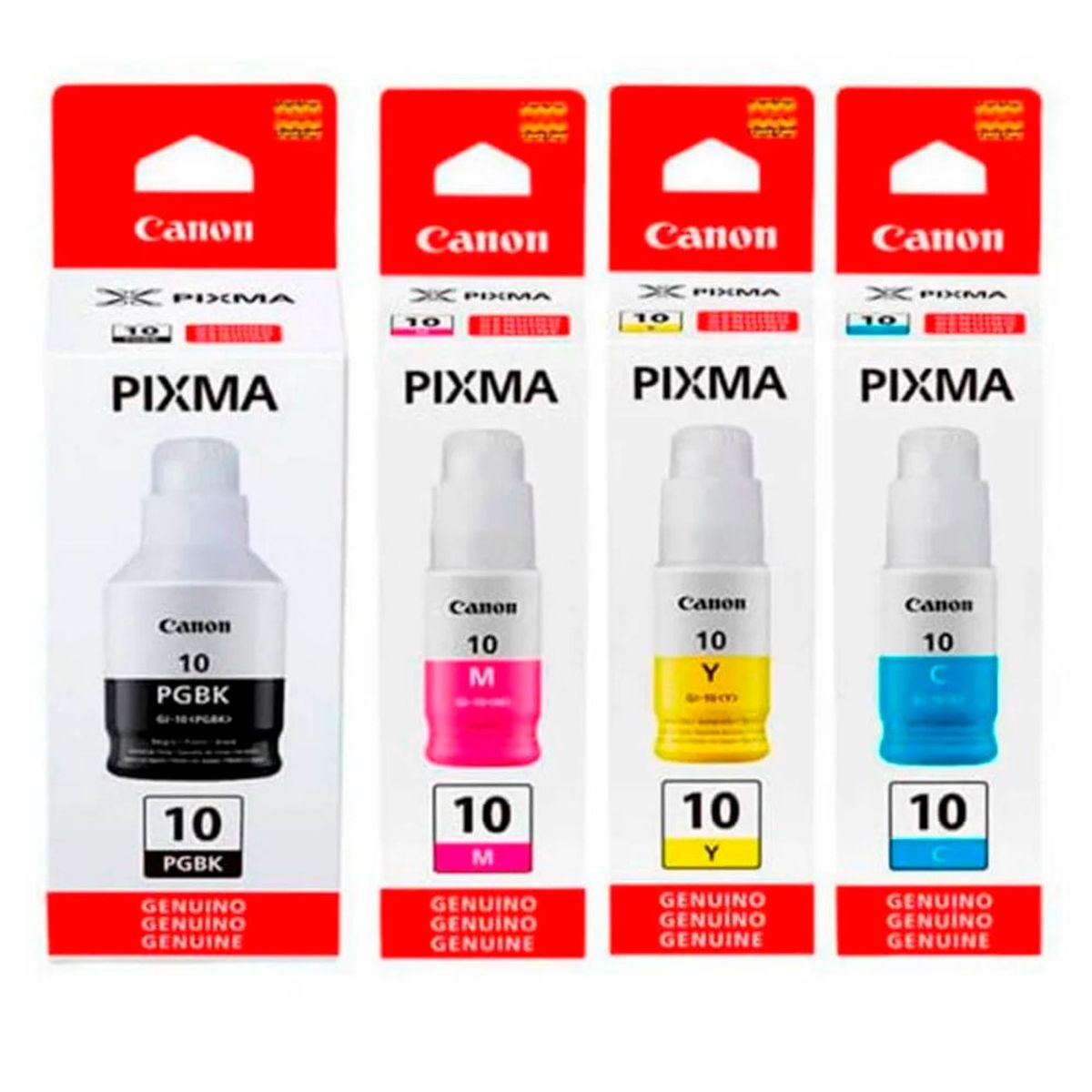 CANONTEX - Tinta canon GI-190 kit de 4 colores Negro.Cian.Magenta y Yellow