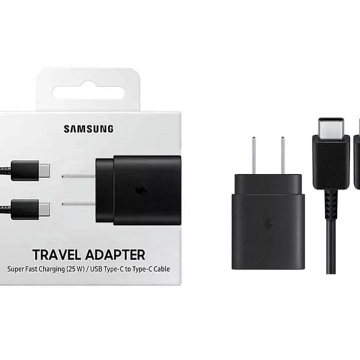 GENERICO - Cargador 25W para Samsung Cable Tipo - C Negro