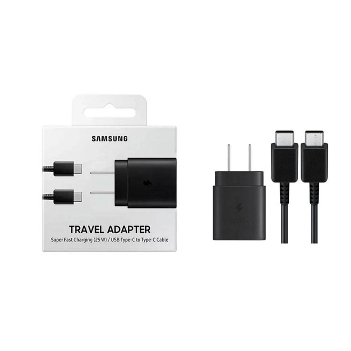 GENERICO - Cargador 25W para Samsung Cable Tipo - C Negro