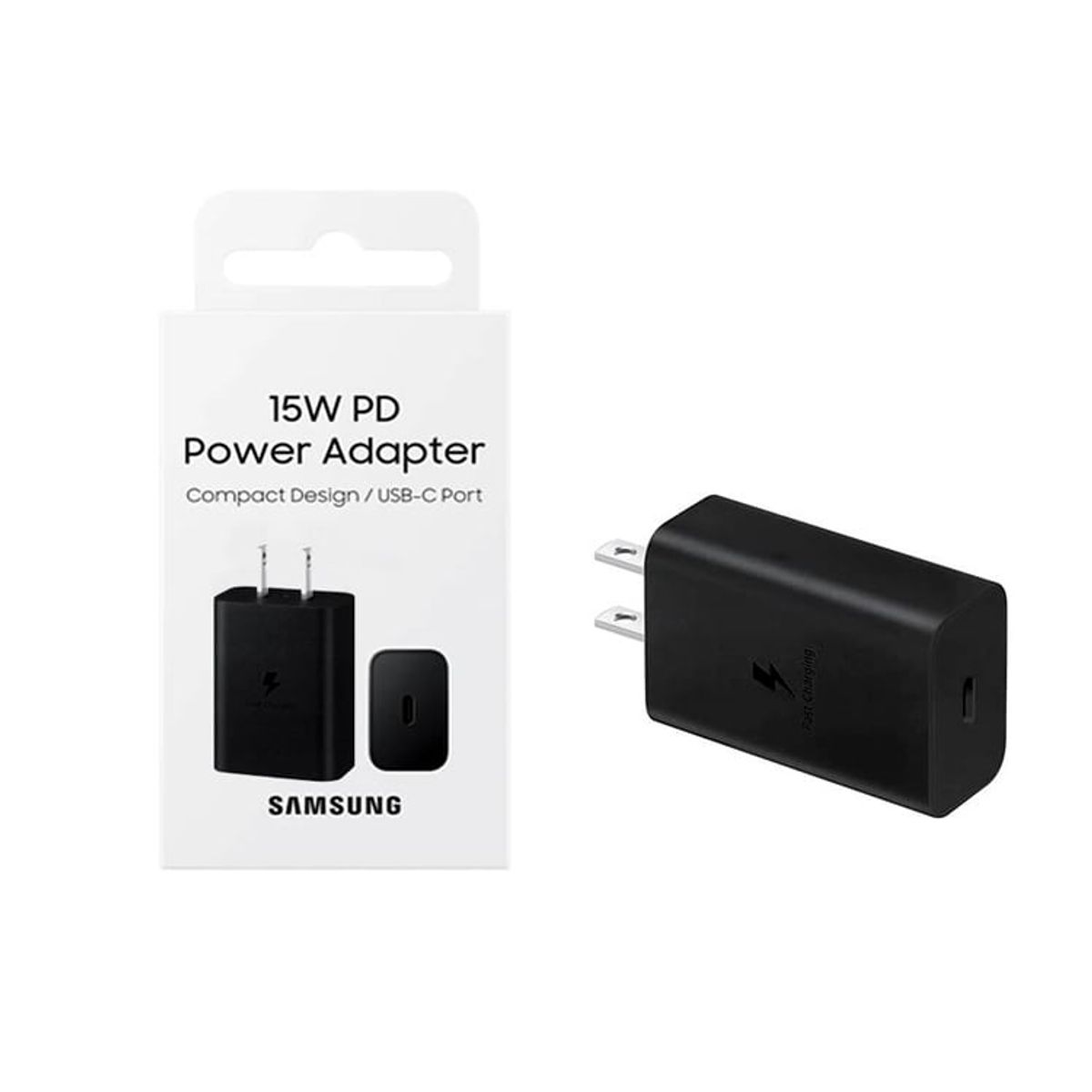 SAMSUNG - Cargador Adapter Samsung 15W Carga Rápida Original Negro