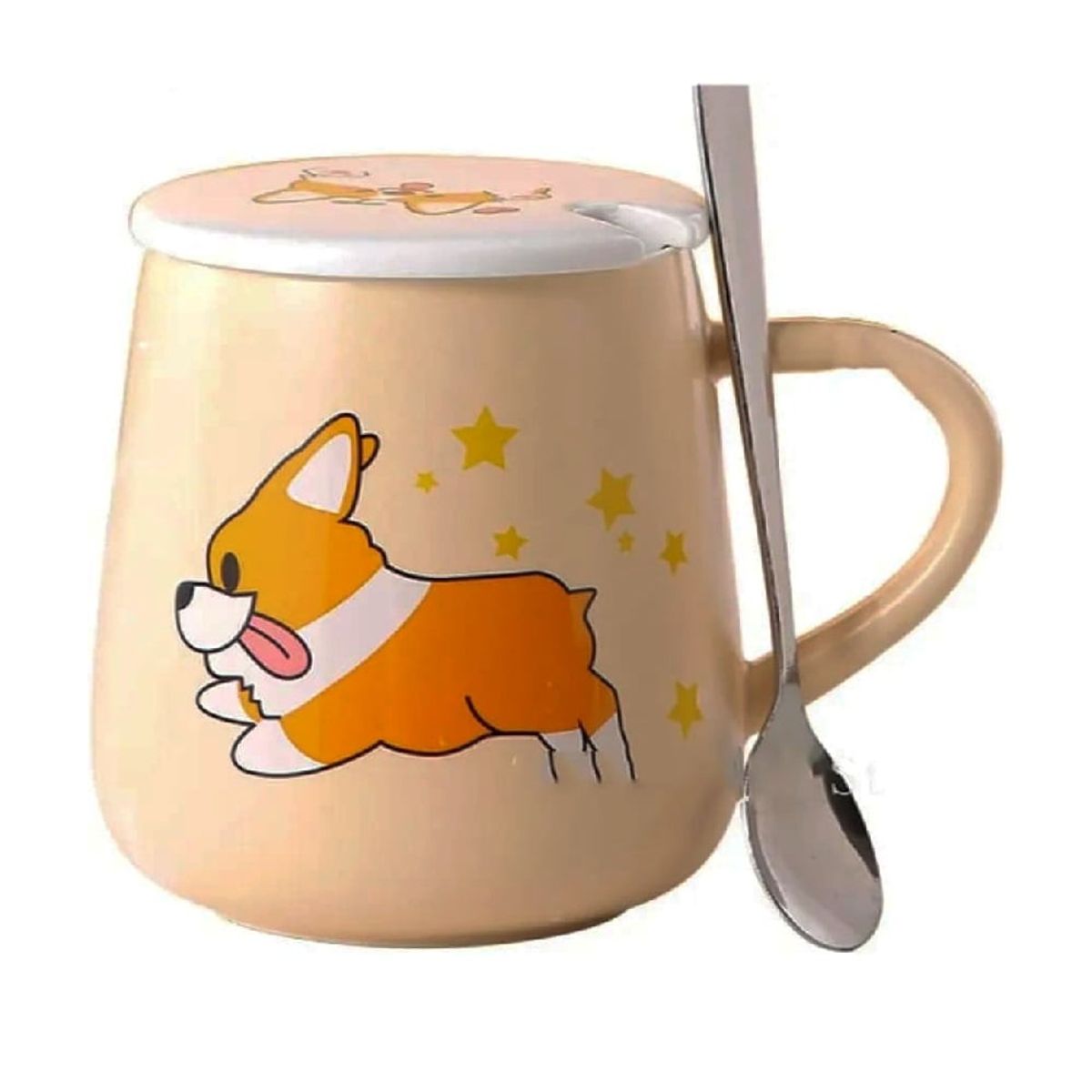 GENERICO - Taza de  Zorro con tapa Ceramica  Kawai