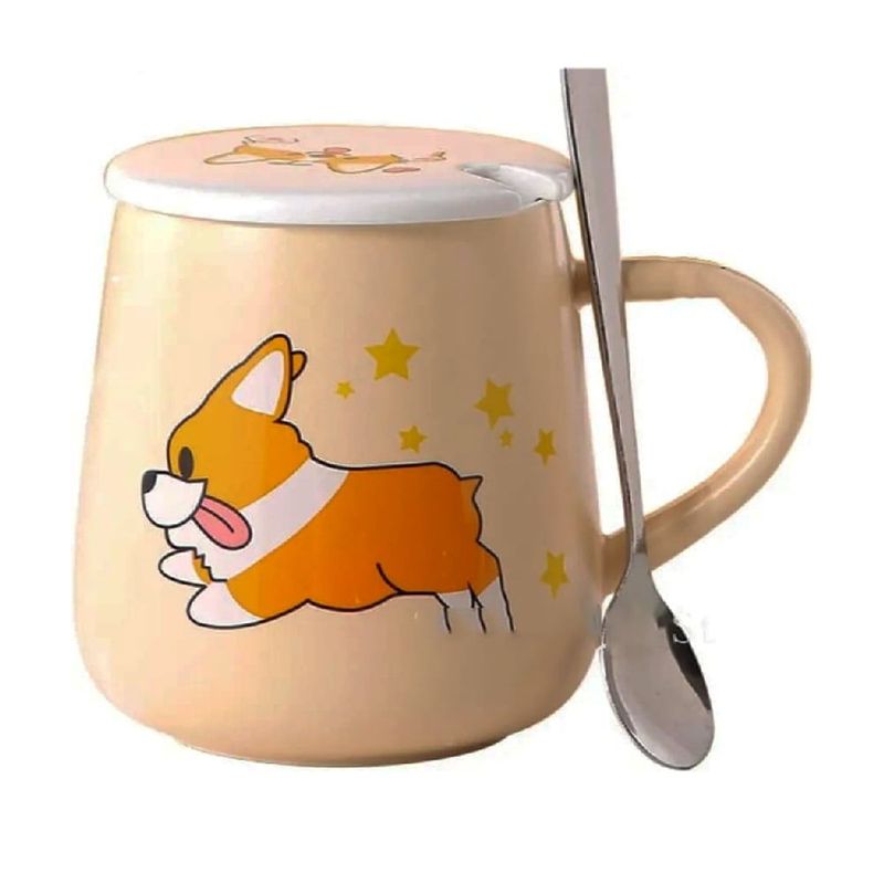 GENERICO - Taza de  Zorro con tapa Ceramica  Kawai