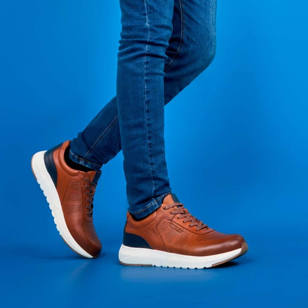 VIALE - Zapatilla Casual JOSE-035 Natural Viale Homme Cuero