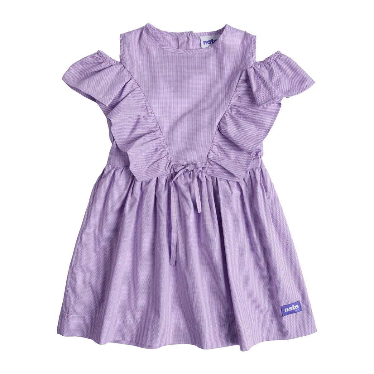 NATA COTON - VESTIDO ALGODÓN BOBOS MANGA CORTA NIÑA LILA