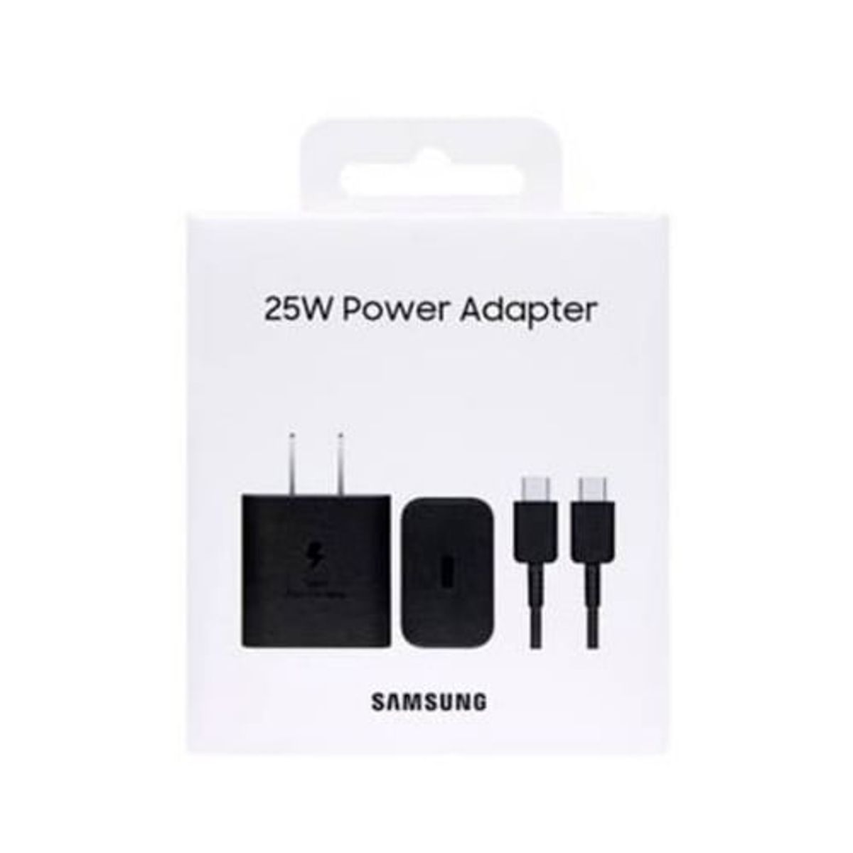 SAMSUNG - Cargador Adaptador Samsung Fast 25W Cubo + Cable Usb C A C Edition 2023 - Negro