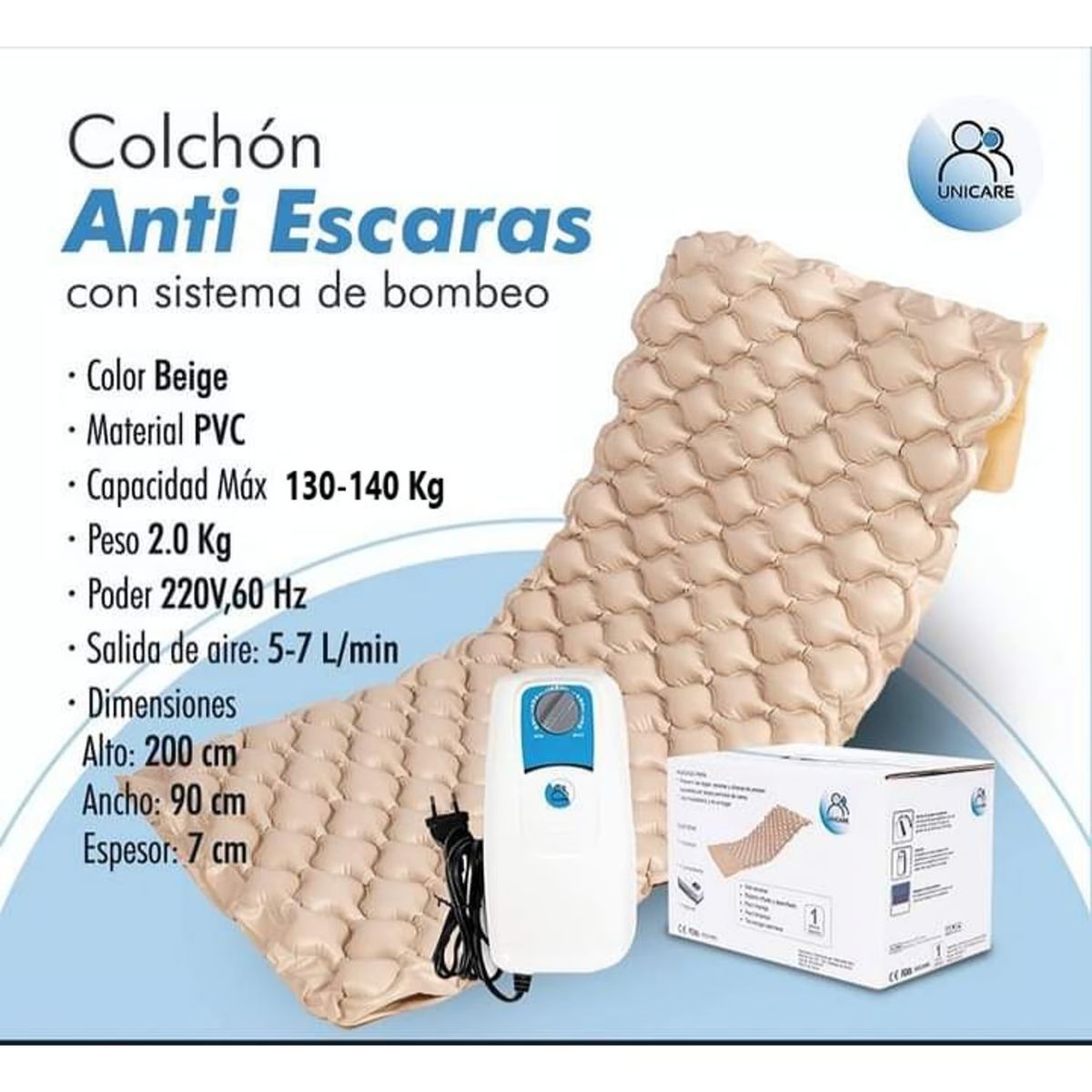 UNICARE - COLCHON  ANTI- ESCARAS MOTOR UNICARE