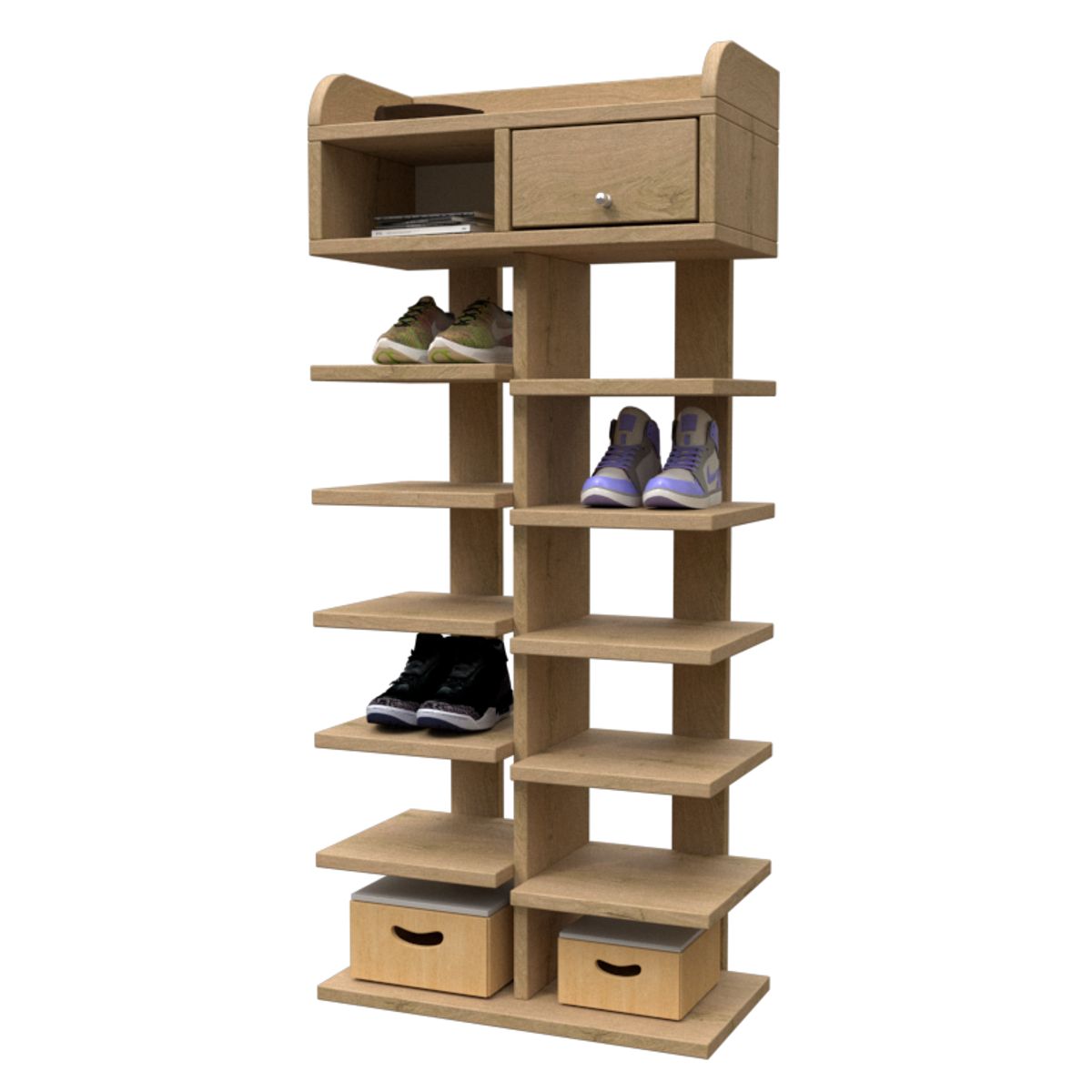 MUEBLES MACRUMO - Zapatera moderna modelo Torre 70cm- color Tribeca