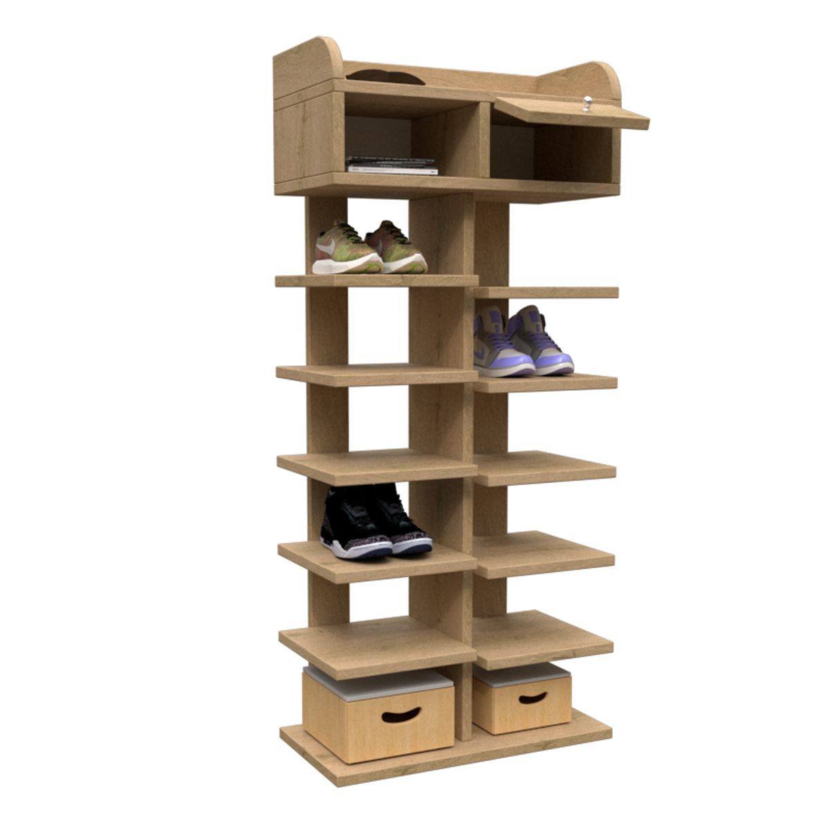 MUEBLES MACRUMO - Zapatera moderna modelo Torre 70cm- color Tribeca