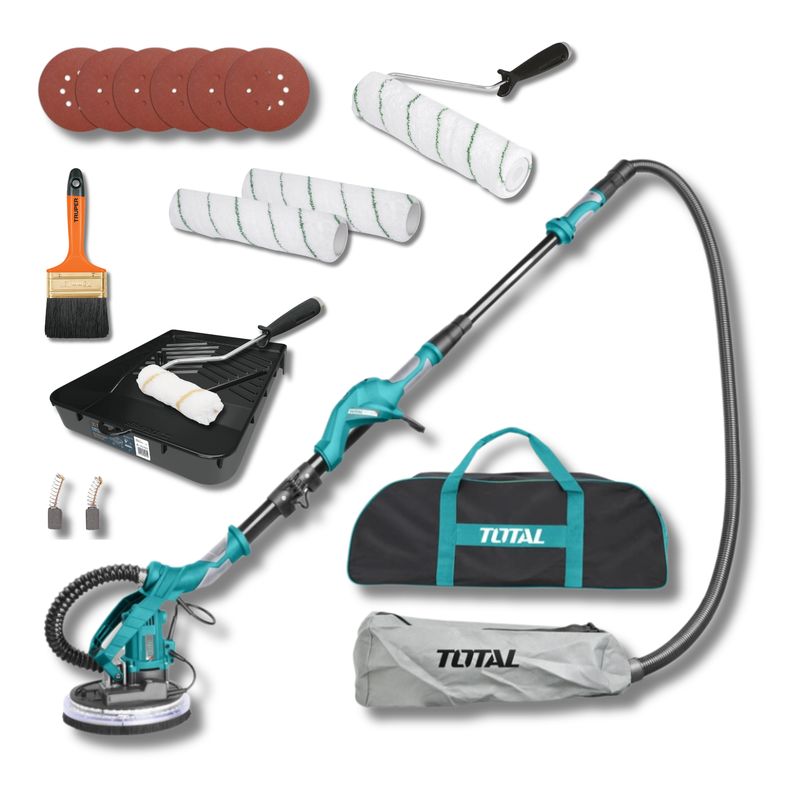 TOTAL TOOLS - COMBO LIJADORA DE PARED Y TECHO TOTAL  + KIT DE ACABADO FINO TRUPER