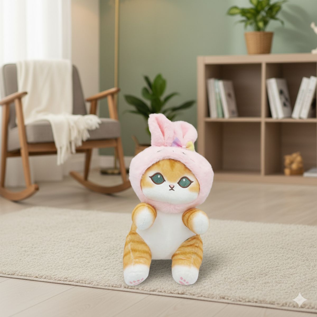 GENERICO - Peluche Gato con Gorro de Conejo