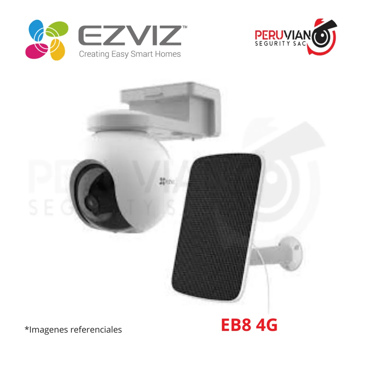 EZVIZ - Cámara de Seguridad EB8 4G 2K Ezviz+ Panel solar