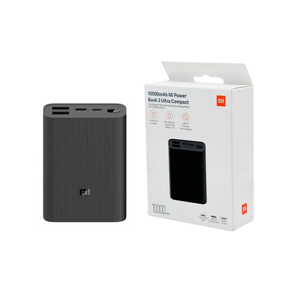 XIAOMI - Cargador Portatil de 10000mAh Redmi Power Bank 3 Ultra Compact negro