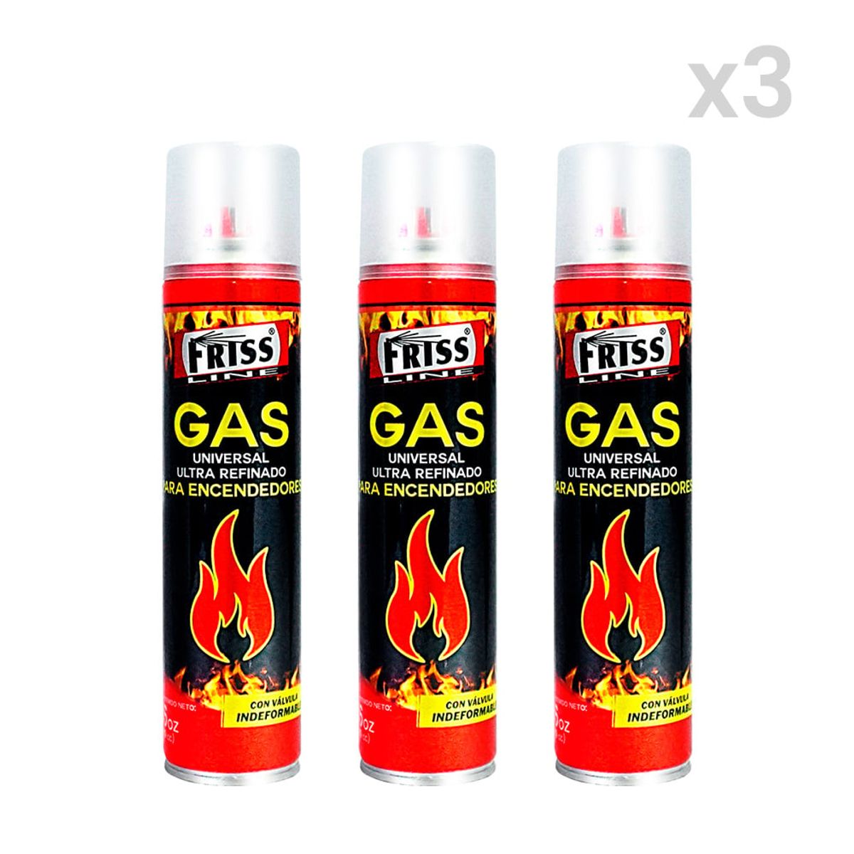 GENERICO - Gas Butano Ultra Refinado Encendedores Soplete Pack 3 und