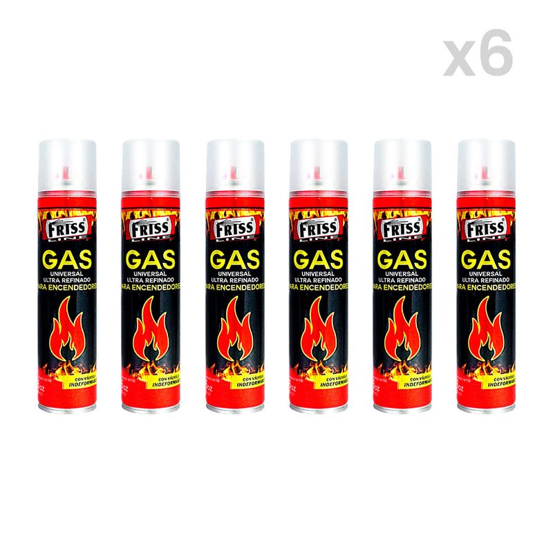 GENERICO - Gas Butano Ultra Refinado Encendedores Soplete Pack 6 und