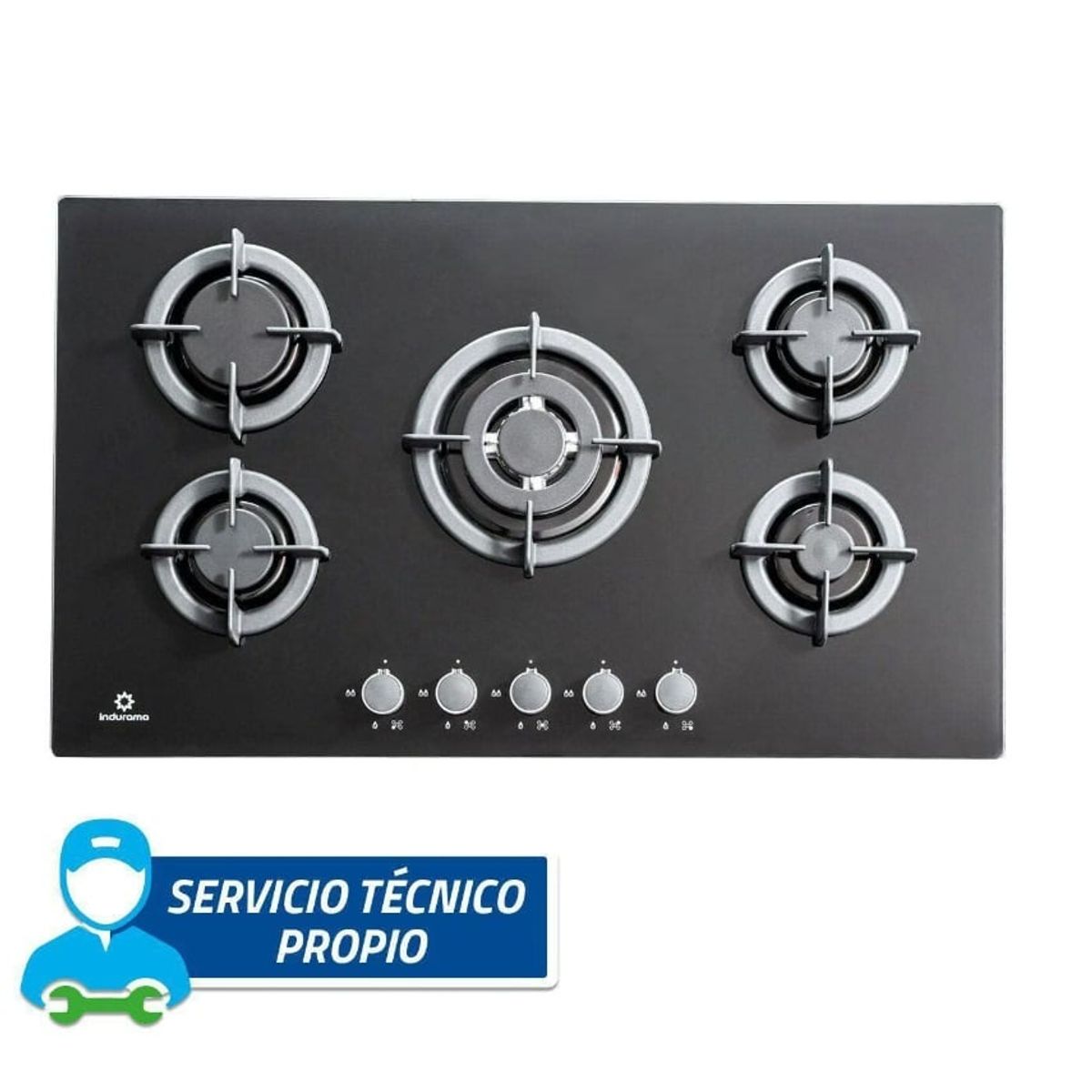 INDURAMA - ENCIMERA INDURAMA EGI-905VDNEG DE 5 QUEMADORES A GAS - 90 CM