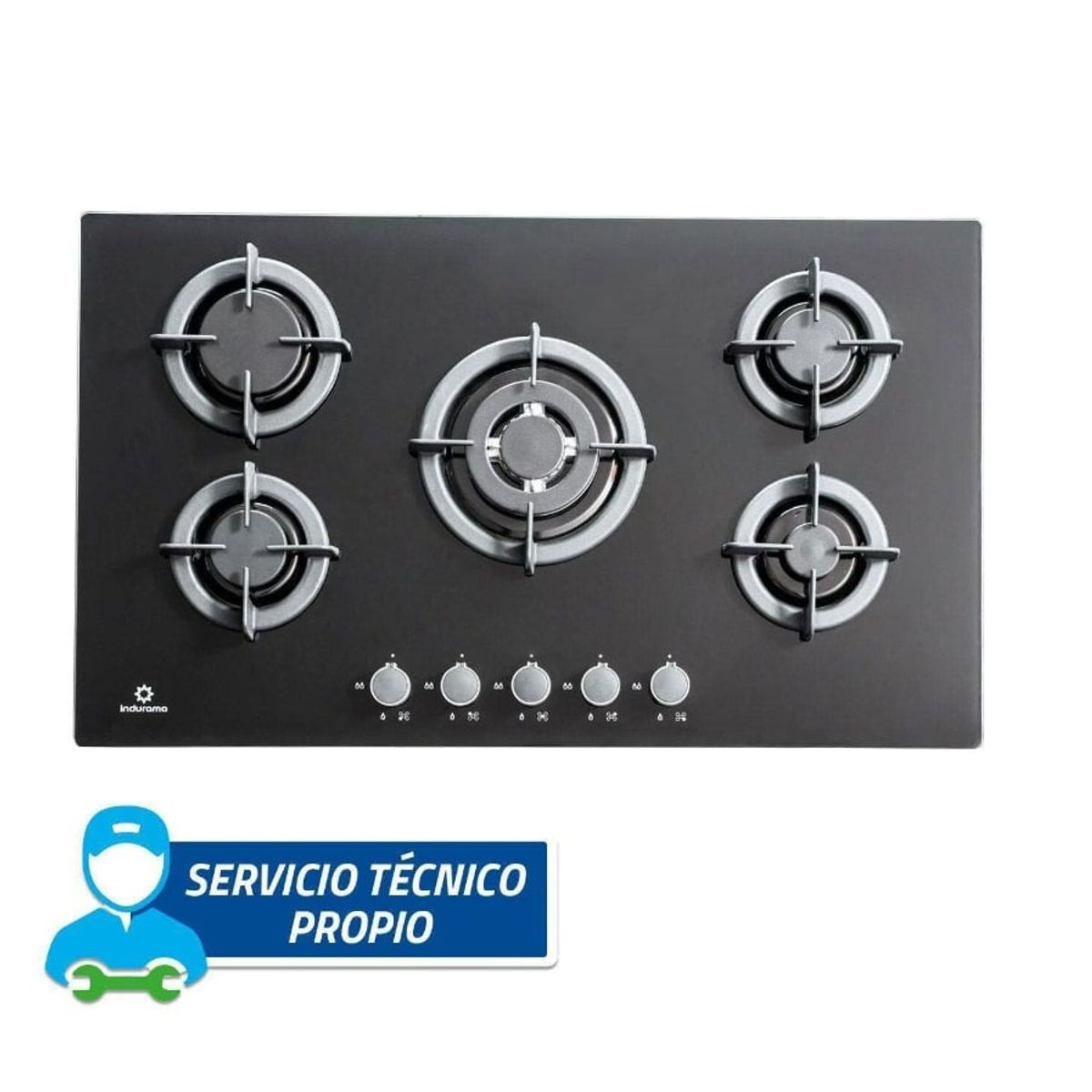 INDURAMA - ENCIMERA INDURAMA EGI-905VDNEG DE 5 QUEMADORES A GAS - 90 CM