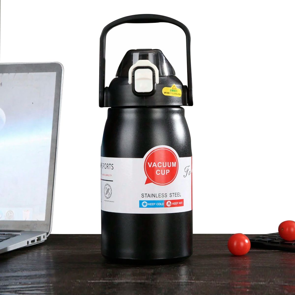 INSPIRA - Termo De Acero Inoxidable Con Pajita Portable Acabado Mate