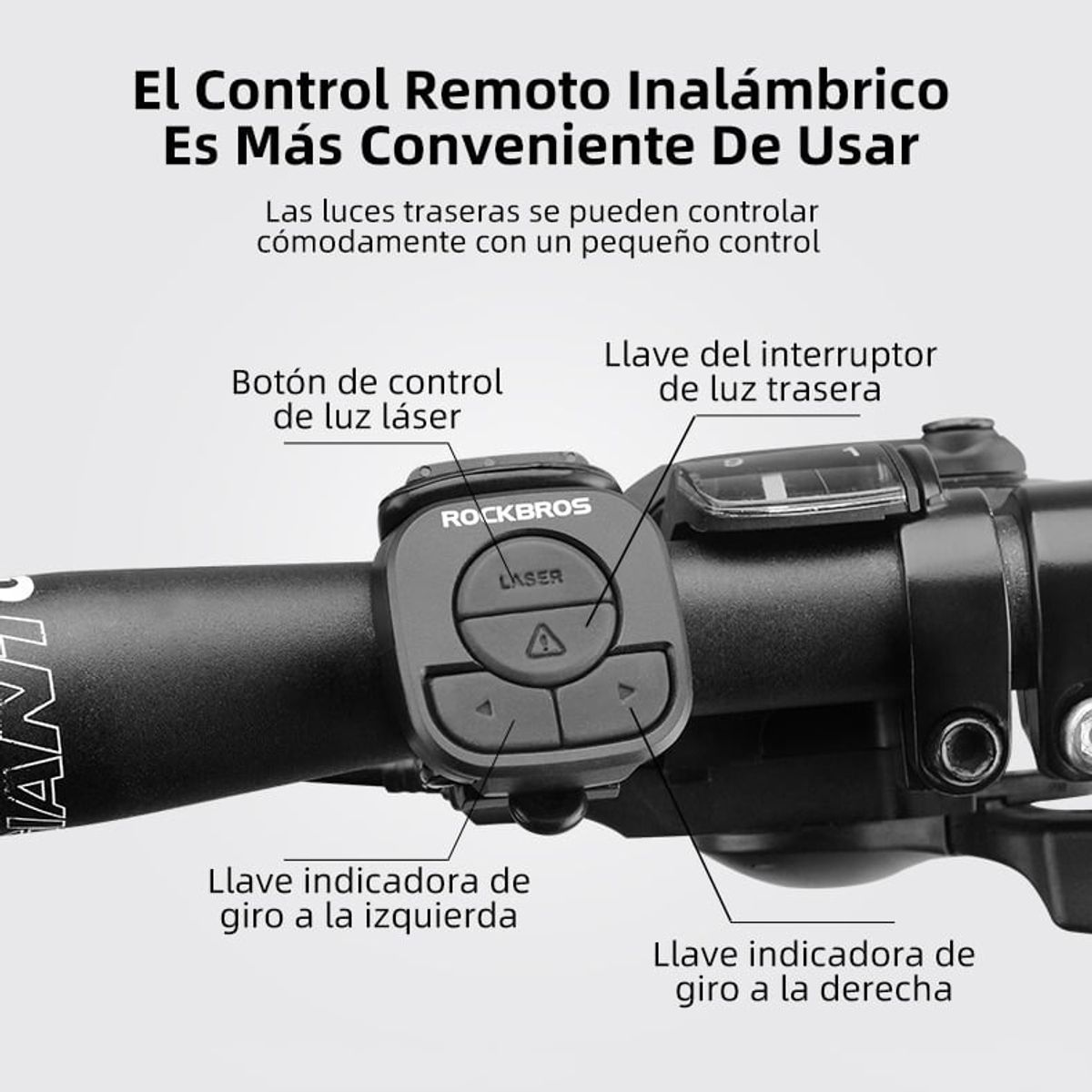 ROCKBROS - Luz Trasera para Bicicleta con Control Remoto Rockbros