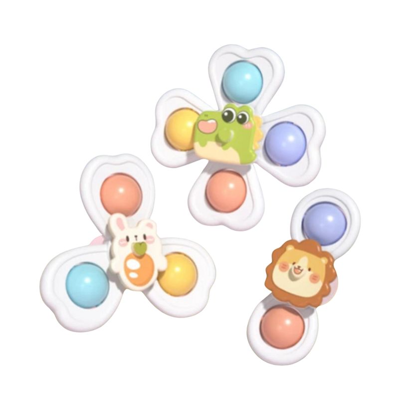 GENERICO - Spinner Juguete giratorio con ventosa para bebe - Setx3 pzs