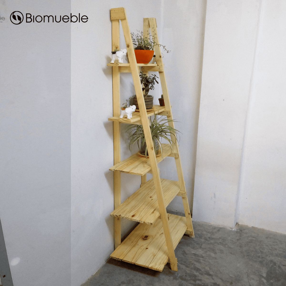 GENERICO - Escalera decorativa CLAVEL de palets de pino reciclados