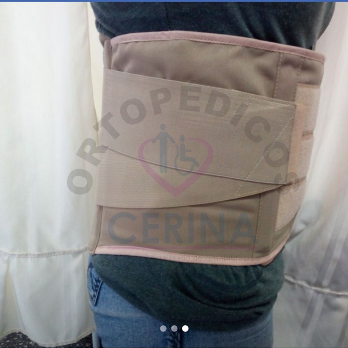 GENERICO - Corsé faja semirigido lumbosacro con varillas de aluminio talla L