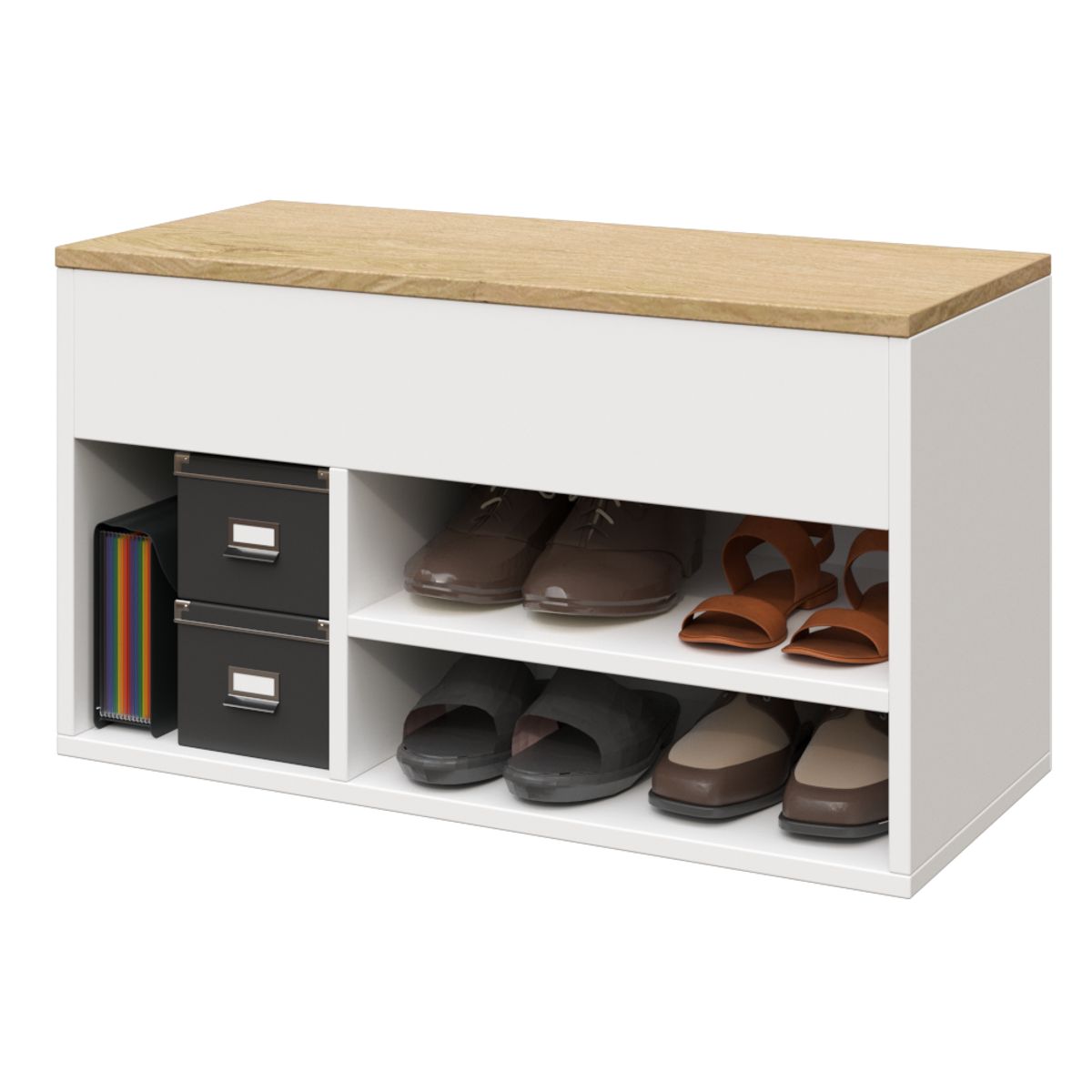 MUEBLES MACRUMO - Zapatera multiuso modelo Baúl - Blanco