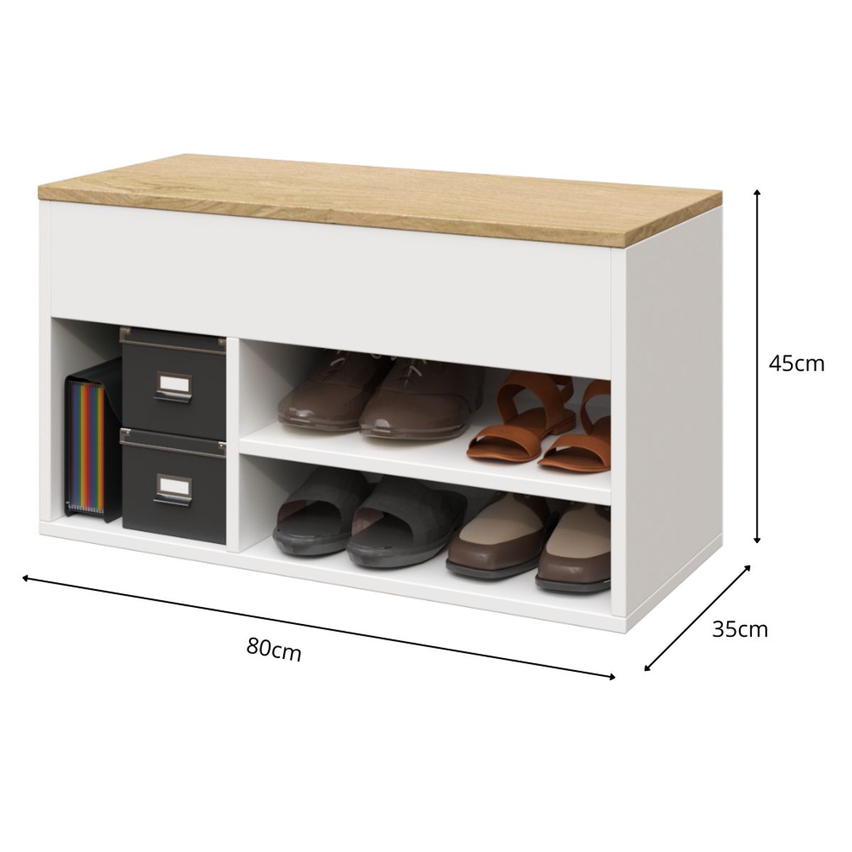 MUEBLES MACRUMO - Zapatera multiuso modelo Baúl - Blanco