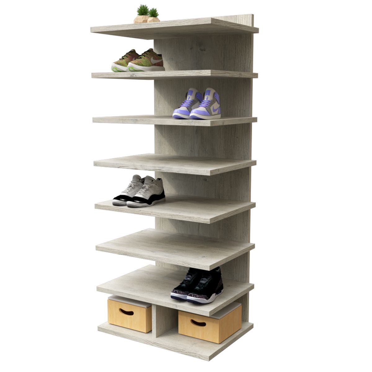 MUEBLES MACRUMO - Zapatera moderna vertical 50cm- color Chantillí