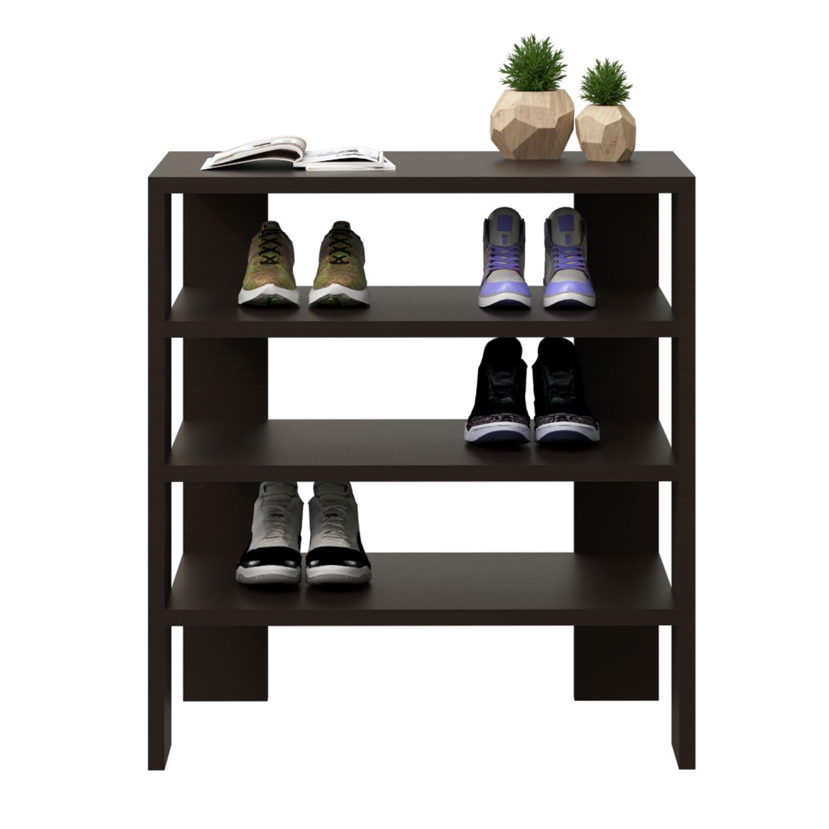 MUEBLES MACRUMO - Zapatera baja multiusos - color Wengue