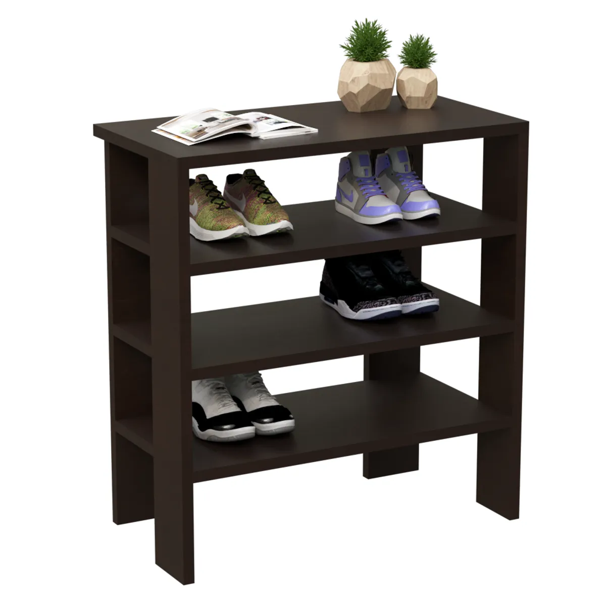 MUEBLES MACRUMO - Zapatera baja multiusos - color Wengue