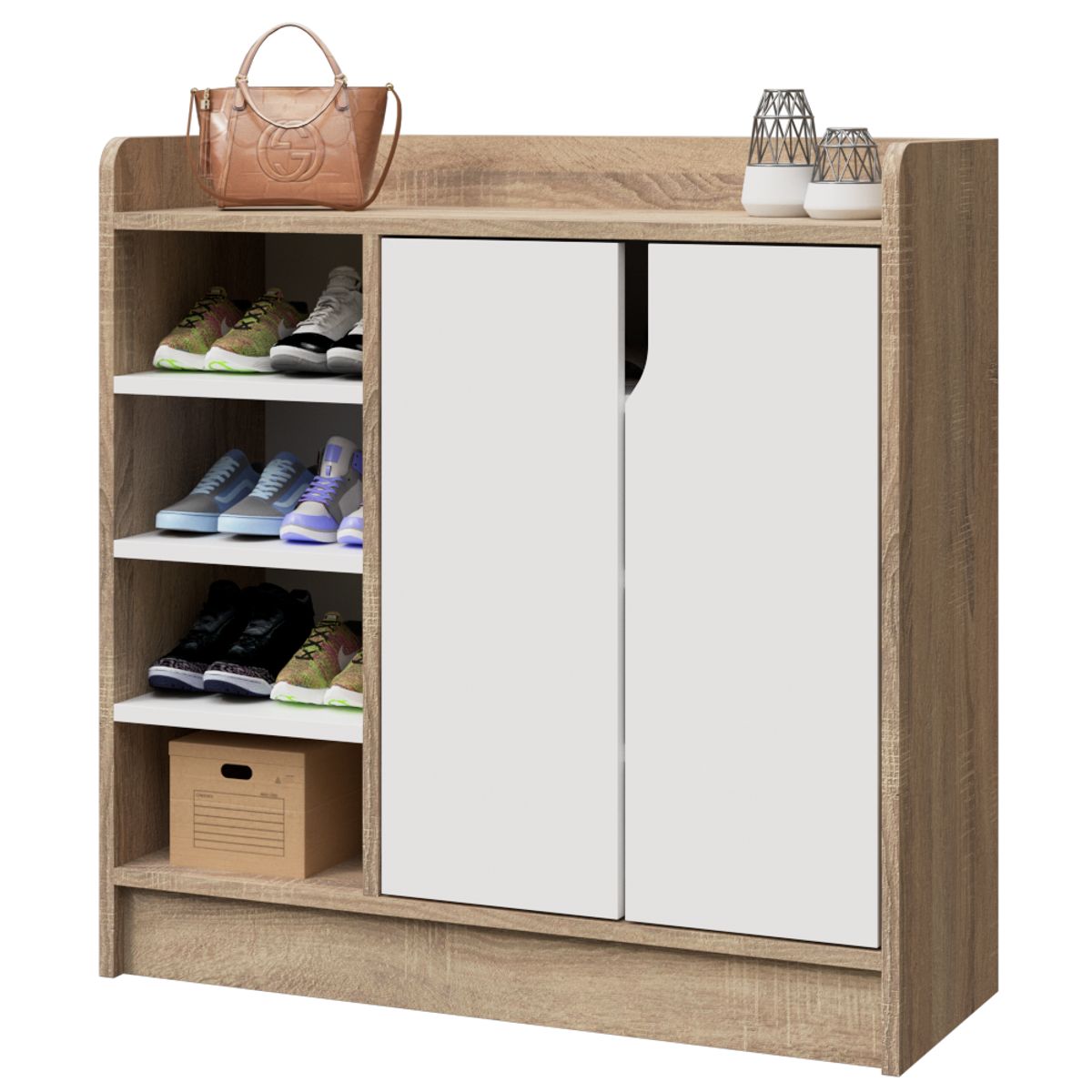 MUEBLES MACRUMO - Zapatera mueble bajo 90cm- color Vienés