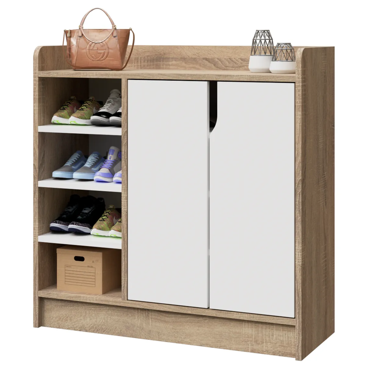 MUEBLES MACRUMO - Zapatera mueble bajo 90cm- color Vienés