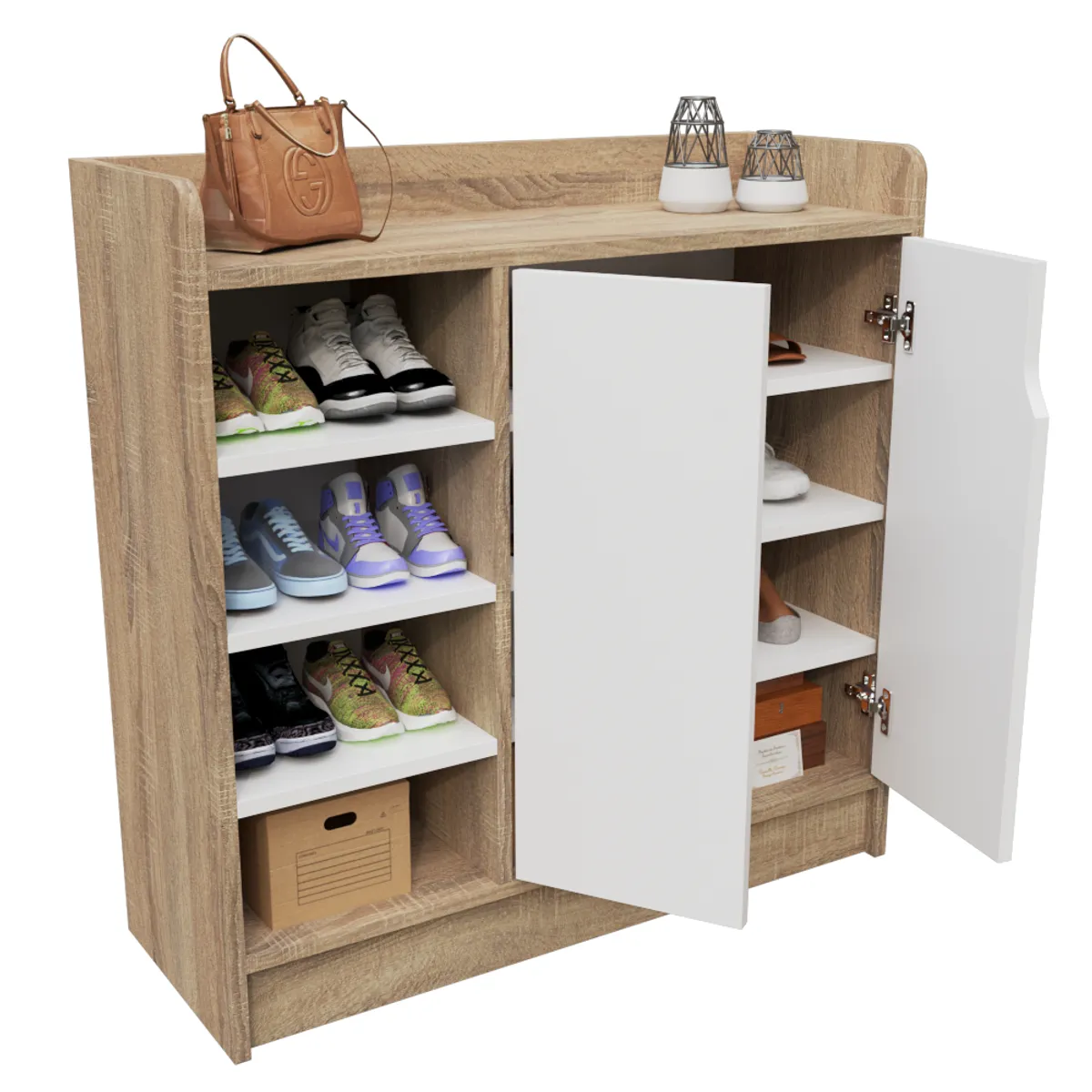 MUEBLES MACRUMO - Zapatera mueble bajo 90cm- color Vienés