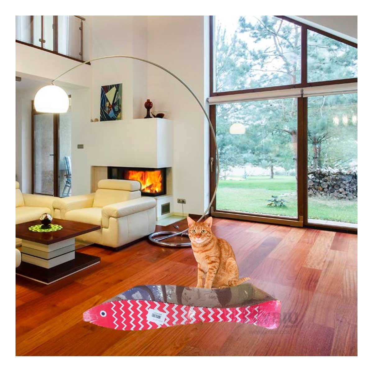 GENERICO - Rascador Divertido de Felinos Marron Y+Papel de Regalo