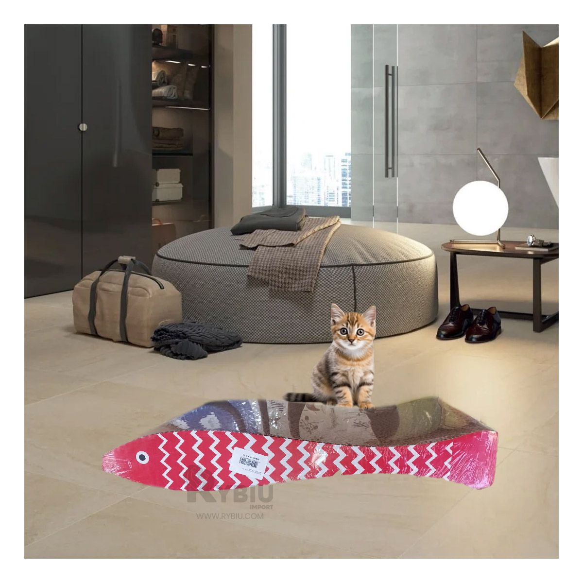 GENERICO - Rascador Divertido de Felinos Marron Y+Papel de Regalo