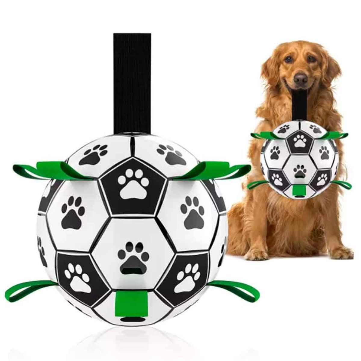 VARIOS - Pelota para Perros de Nylon con Tiras Verde