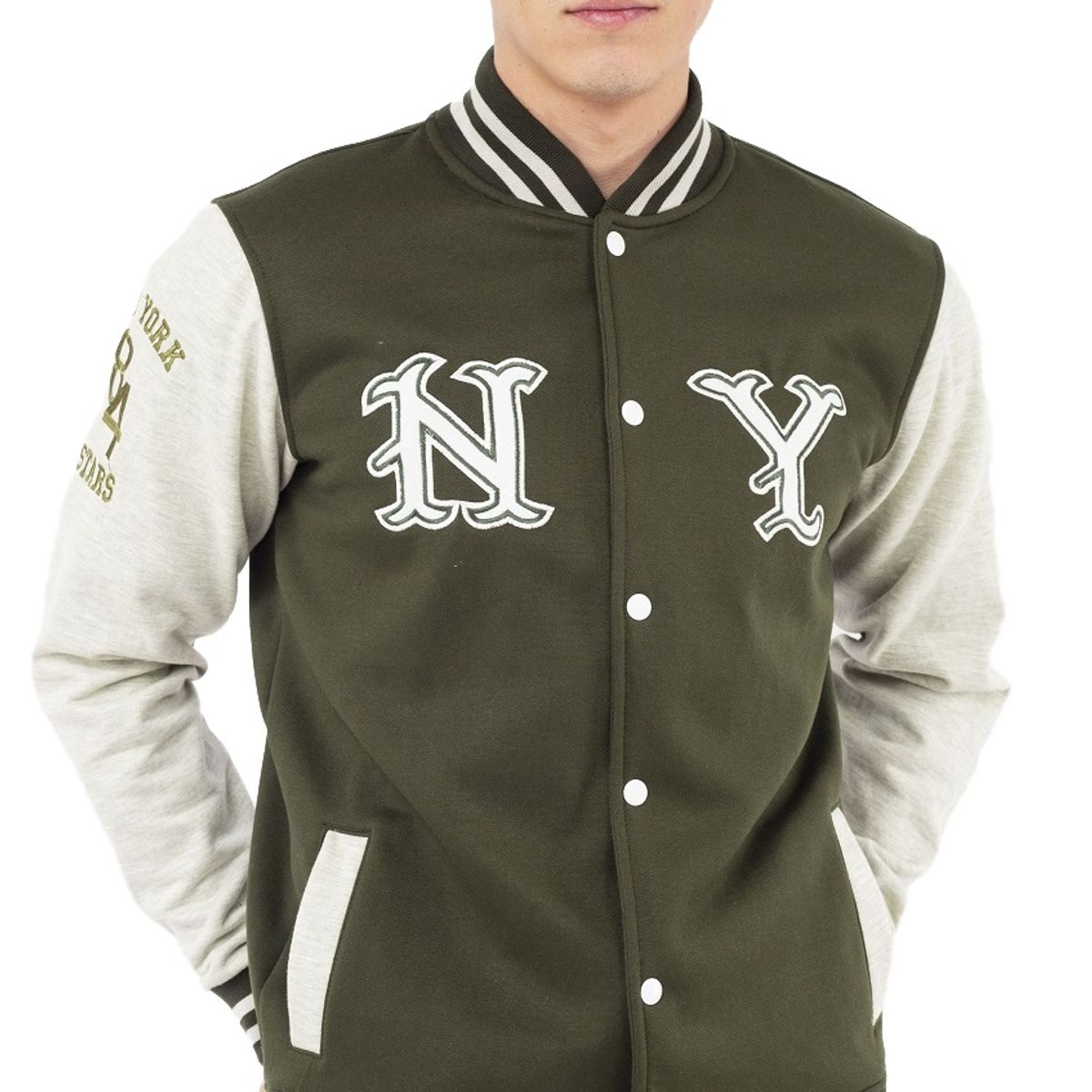 NEW YORK STARS - Casaca Modelo Americana-NY 84- Verde Militar -