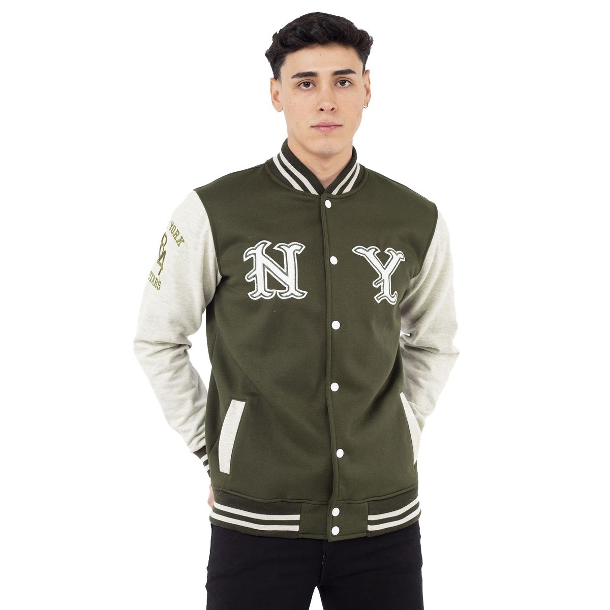 NEW YORK STARS - Casaca Modelo Americana-NY 84- Verde Militar -