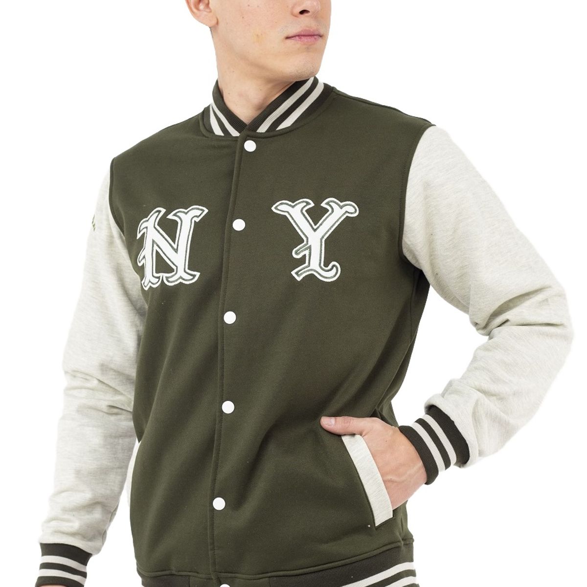NEW YORK STARS - Casaca Modelo Americana-NY 84- Verde Militar -