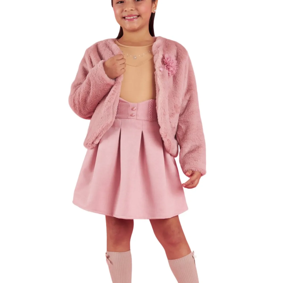 KIDS MASHMELO - Chaqueta Crop De Peluche Para Niña Kids Mashmelo