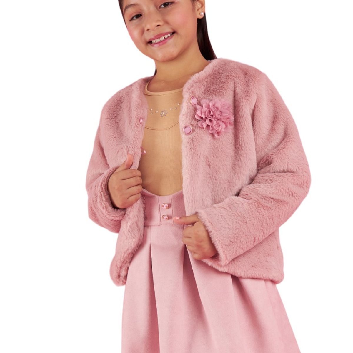 KIDS MASHMELO - Chaqueta Crop De Peluche Para Niña Kids Mashmelo