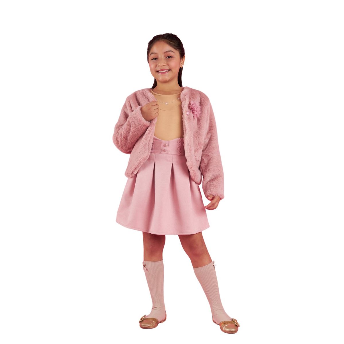 KIDS MASHMELO - Chaqueta Crop De Peluche Para Niña Kids Mashmelo