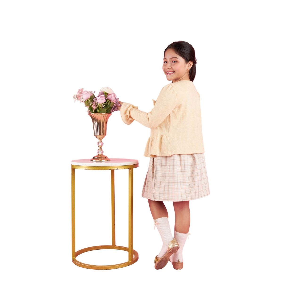 KIDS MASHMELO - Chompa Con Faldon Recogido Y Lazo Para Niña Kids Mashmelo