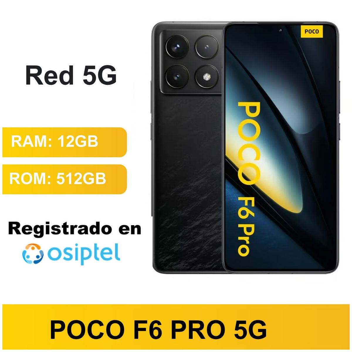 XIAOMI - POCO F6 PRO 5G 12GBRAM 512GB NEGRO CAJA SELLADA